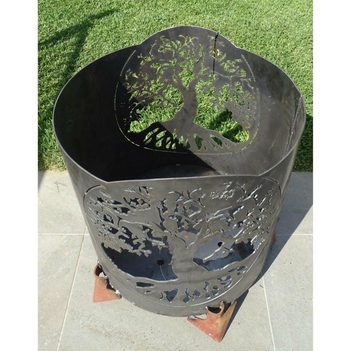 Tree of Life Round Fire Pit-Old n Dazed
