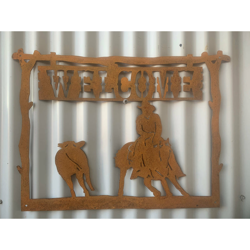 Welcome horse rider Metal Wall Art-Old n Dazed