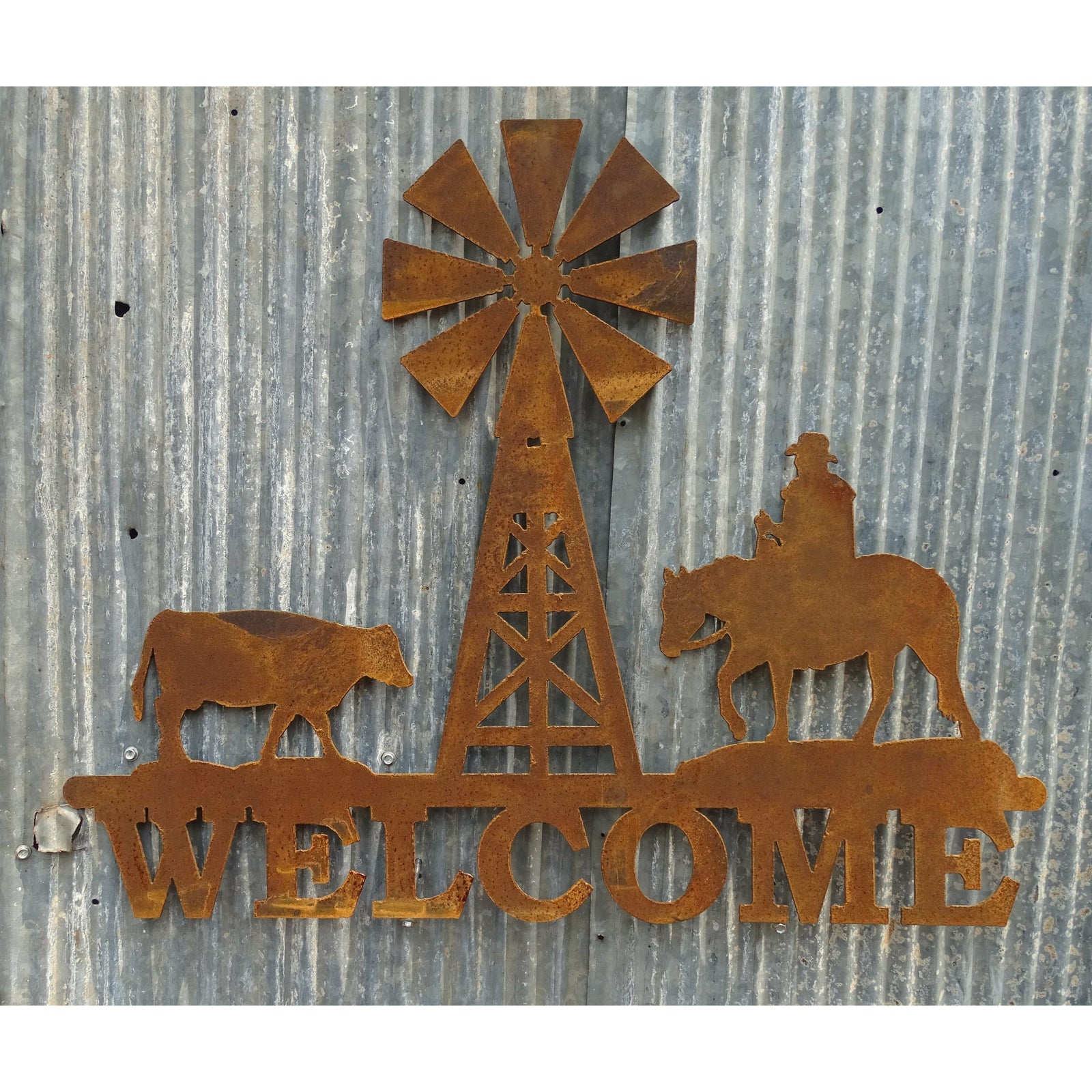 Welcome Windmill Wind mill Metal Wall Art-Old n Dazed