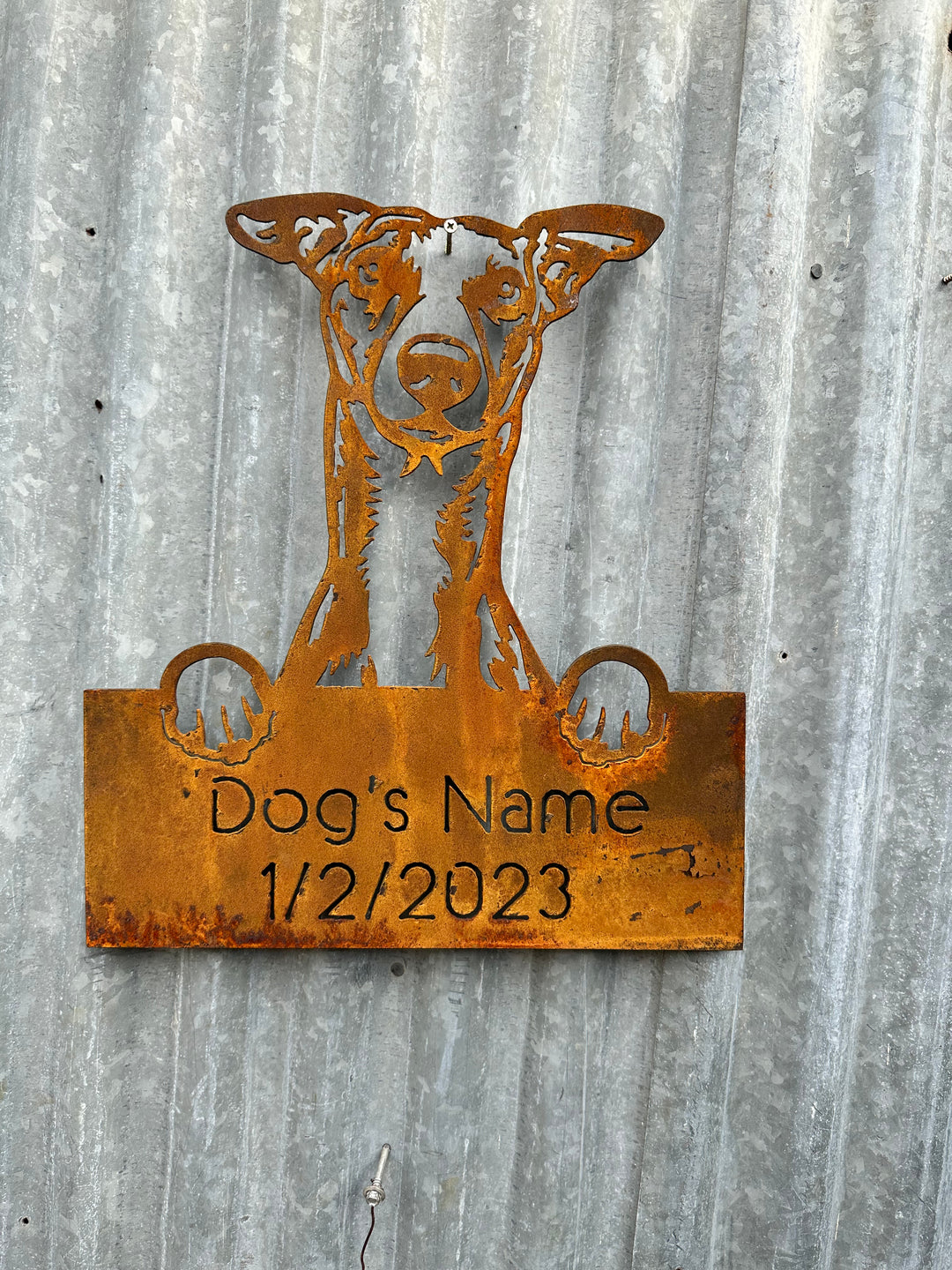 Whippet - Dog Memorial Plaque - Metal Art-Old n Dazed