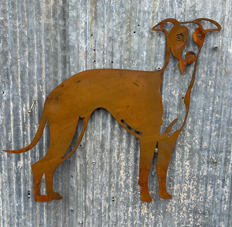Whippet Dog Metal Wall Art - Garden Art-Old n Dazed