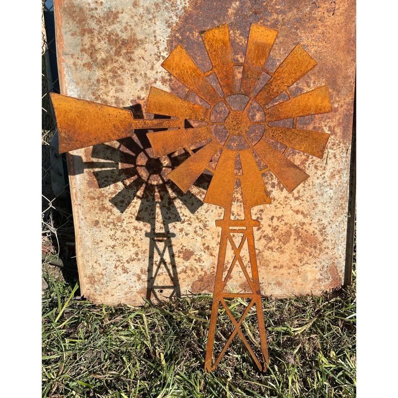 Windmill Metal Garden Art-Old n Dazed