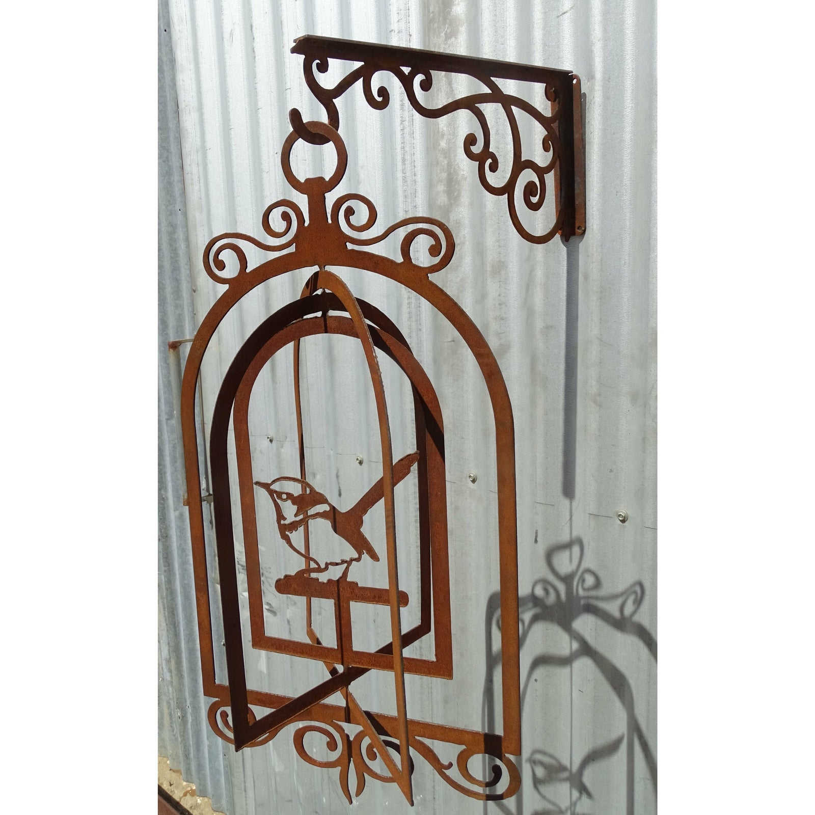 Wren Birdcage Metal Garden Art-Old n Dazed